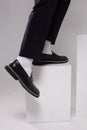 Fashion man legs short pants socks shoes