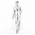 Fashion Sketch Of Man In Suit With Ambient Occlusion Style