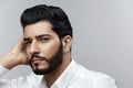 Fashion Man Portrait. Male Model With Hair Style And Beard Royalty Free Stock Photo