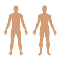 Fashion man's solid template figure silhouette (front & back vie