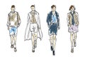 Fashion man. Set of fashionable men`s sketches