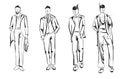 Fashion man. Set of fashionable men`s sketches Royalty Free Stock Photo