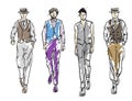 Fashion man. Set of fashionable men`s sketches Royalty Free Stock Photo