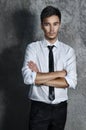 Fashion Man in Shirt and Tie Royalty Free Stock Photo