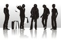 Fashion man silhouettes Royalty Free Stock Photo