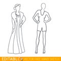 Fashion mannequin icon. Editable vector graphic in linear style