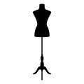 Fashion mannequin silhouette. Dressmaker icon.