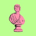 minimal illustration. Greek statue fashion concept