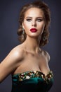 Fashion Model Beauty Makeup, Glamour Woman Portrait, Jewelry and Makeup Royalty Free Stock Photo