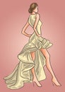 Fashion model in elegant dress. Vector illustration decorative design Royalty Free Stock Photo