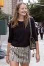 Fashion model Eniko Mihalik street style in New York