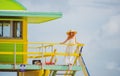 Fashion model posing on the miami beach. Summer dress fashionable woman clothes. Young beautiful hipster woman on Royalty Free Stock Photo