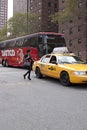 Fashion model taking a taxi in New York during Fashion Week