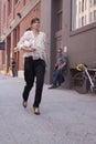 Fashion model Valerija Kelava street style in New York