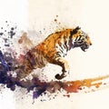 Abstract, tiger, animals, watercolor style Royalty Free Stock Photo