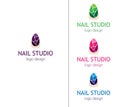 Fashion nails studio logo. For the beauty salon, modern manicure icon, fashion.