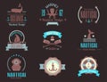 Sea marine vector nautical logo icons sailing themed label Royalty Free Stock Photo