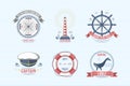 Fashion nautical and marine sailing themed label vector.