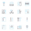 Fashion Outlet linear icons set. Deals, Discounts, Bargains, Sales, Outlet, Clearance, Fashion line vector and concept