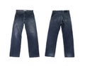 Fashion pants of wearable,Front and back jeans isolated on white