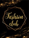 Fashion party vector poster with gold headline