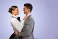 Fashion Photo. Sweet Couple in Close Face to Face Royalty Free Stock Photo