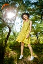 Fashion photo of young magnificent woman wearing fashionable summer clothes Royalty Free Stock Photo