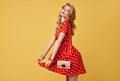 Fashion PinUp Girl in Red Polka Dots Dress.Vintage Royalty Free Stock Photo