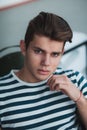 Fashion portait of young man on location Royalty Free Stock Photo