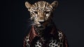Fashion Portrait: Animal In Leopard Shirt With Bold Graphics