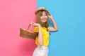 Fashion portrait beautiful girl shopping concept