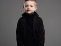 Fashion portrait of child. handsome little boy.spring fashionable kids Royalty Free Stock Photo