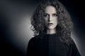 Fashion portrait curly hair woman