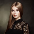 Fashion portrait of elegant woman with magnificent hair