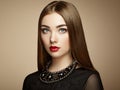 Fashion portrait of elegant woman with magnificent hair Royalty Free Stock Photo