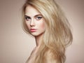 Fashion portrait of elegant woman with magnificent hair Royalty Free Stock Photo