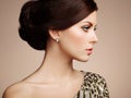 Fashion portrait of elegant woman with magnificent hair