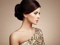 Fashion portrait of elegant woman with magnificent hair Royalty Free Stock Photo