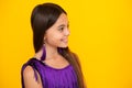 Fashion portrait of pretty teen girl. Latin or hispanic teenager child. Happy teenager, positive and smiling emotions. Royalty Free Stock Photo