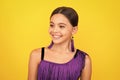 Fashion portrait of pretty teen girl. Latin or hispanic teenager child. Happy teenager, positive and smiling emotions. Royalty Free Stock Photo