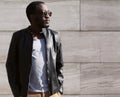 Fashion portrait of stylish young african man Royalty Free Stock Photo