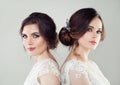 Fashion portrait of two beautiful women with makeup