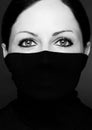 Fashion portrait of a woman with black polo neck Royalty Free Stock Photo