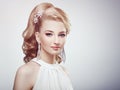 Fashion portrait of young beautiful woman with jewelry Royalty Free Stock Photo