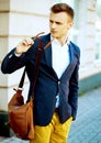 Fashion portrait of a young casual man looking away Royalty Free Stock Photo