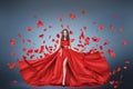 Fashion portrait of young woman in long dress Royalty Free Stock Photo