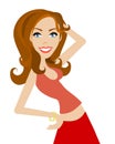 Fashion Pose Cartoon Royalty Free Stock Photo