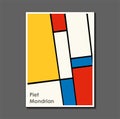 Fashion poster inspired by postmodern Piet Mondrian. Neoplasty, Bauhaus. Useful for interior design, background, poster Royalty Free Stock Photo