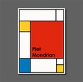 Fashion poster inspired by postmodern Piet Mondrian. Neoplasty, Bauhaus. Useful for interior design, background, poster Royalty Free Stock Photo