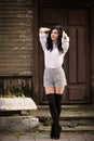 Fashion pretty young woman posing outdoor Royalty Free Stock Photo
